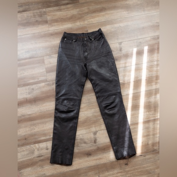 Vintage Jane Norris Genuine Leather Pants - Picture 1 of 16